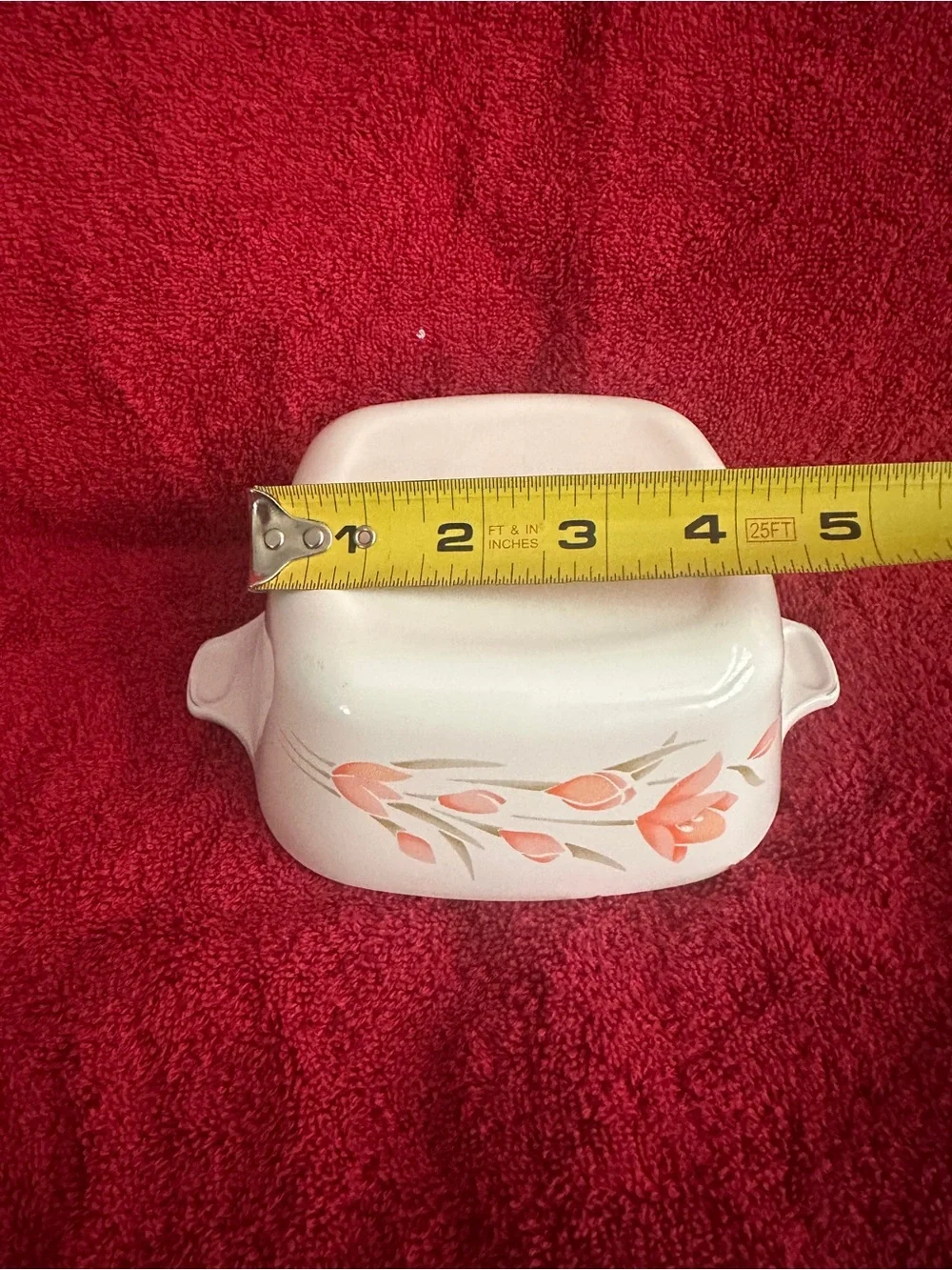 CORNING WARE PEACH FLORAL CASSEROLE P-43-B USA MADE